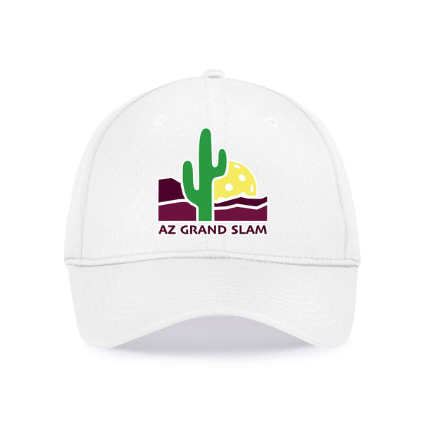 Arizona Grand Slam Pickleball Sport Cap White Performance Fabric