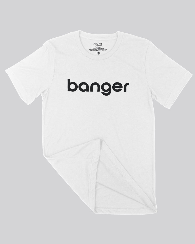 Banger Pickleball T-Shirt White Tri-Blend Fabric