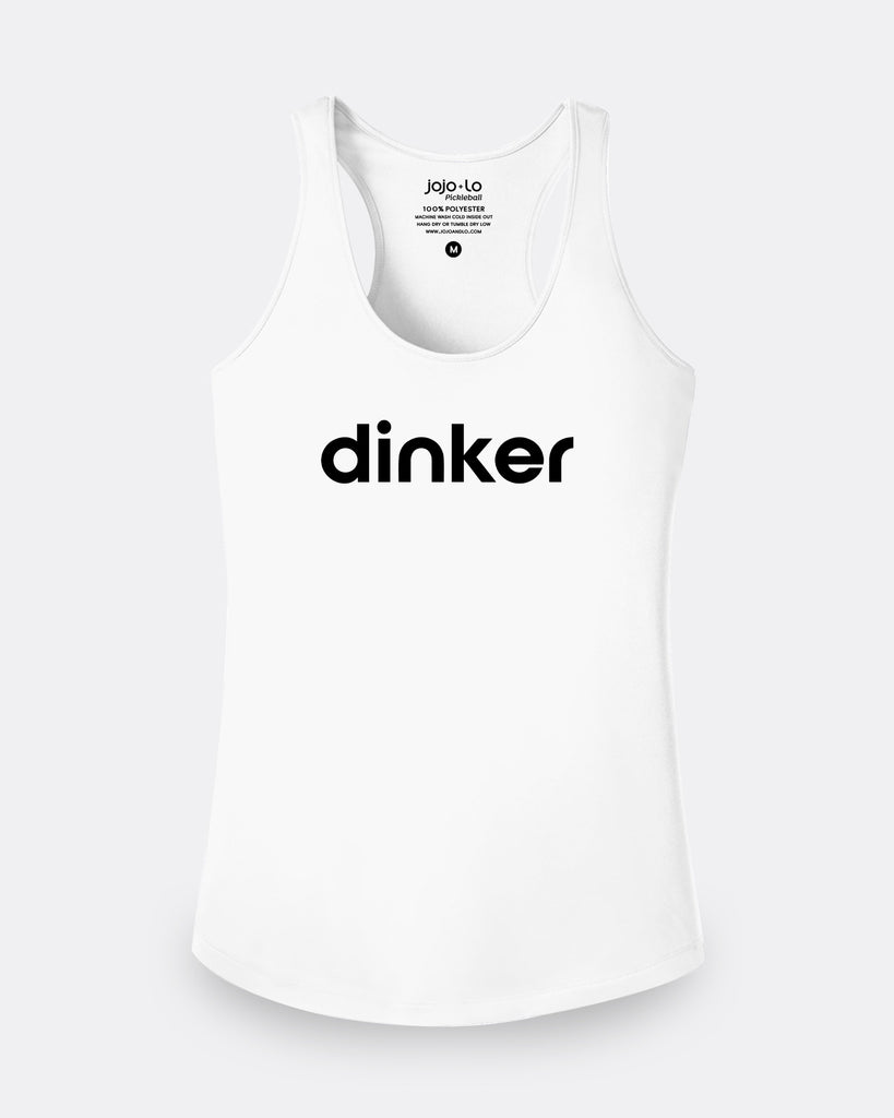 Dinker Pickleball Tank Top Women's White Performance Fabric