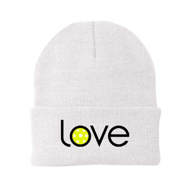Love Pickleball Beanie White