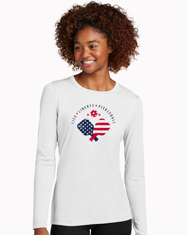 Life Liberty Pickleball Women's Sun Protection Shirt