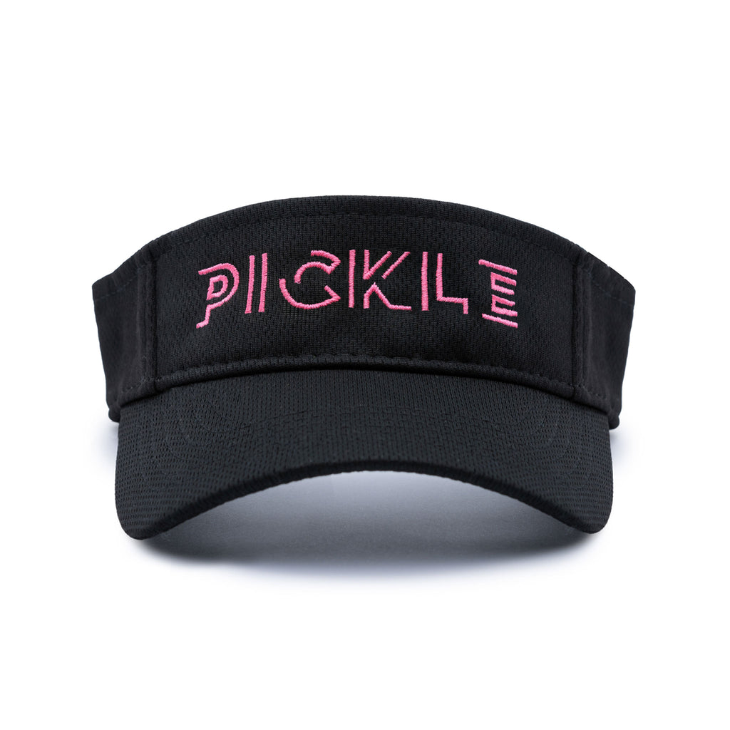 Pink Pickle Pickleball Visor Black Performance Fabric