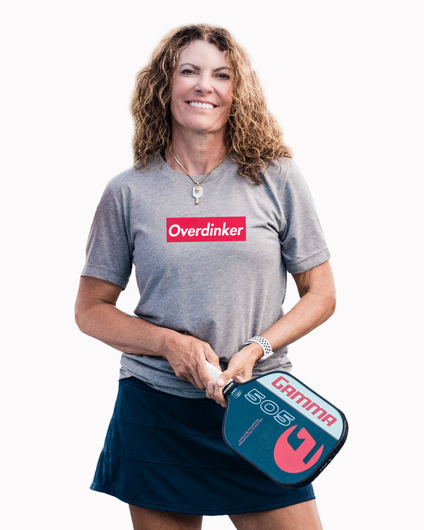 Overdinker Pickleball T-Shirt Grey Tri-Blend Fabric