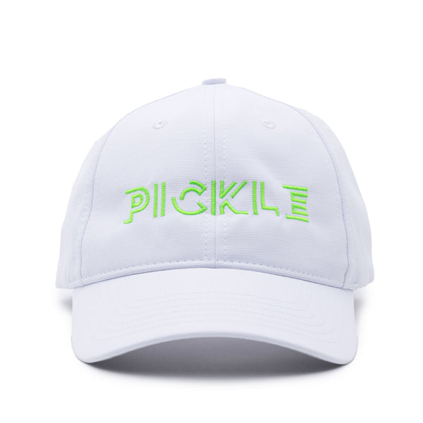 Pickle Pickleball Sport Cap White Performance Fabric