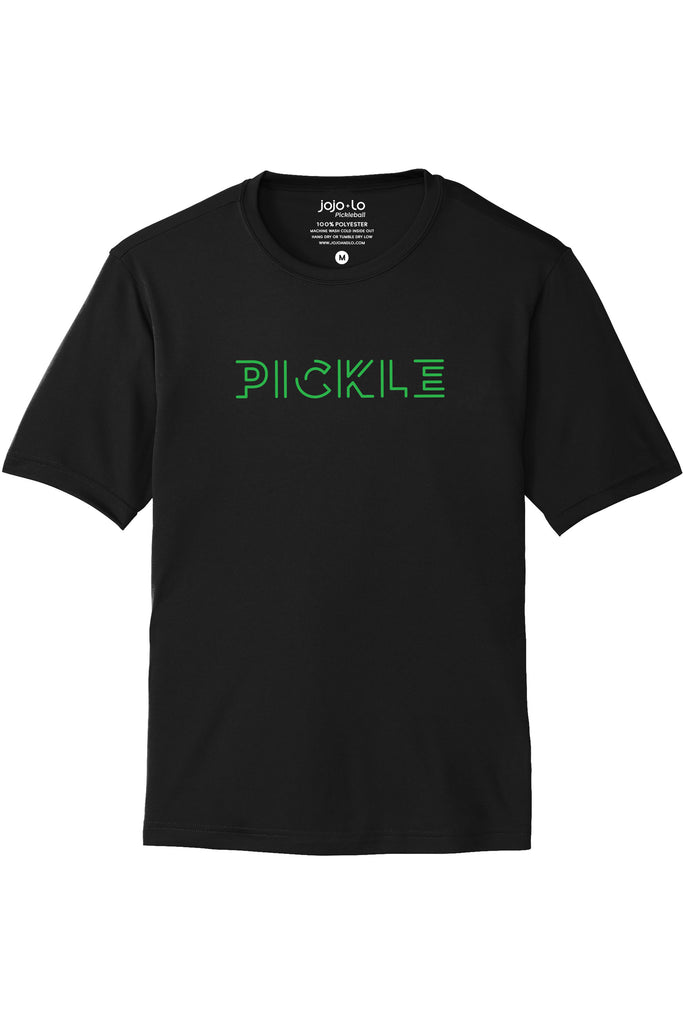Pickle Pickleball T-Shirt Men’s Black Performance Fabric