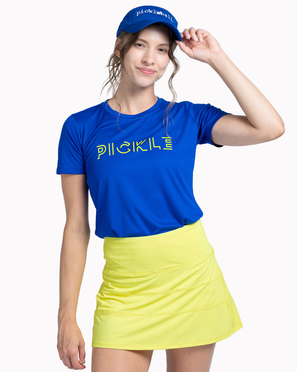Pickle Pickleball T-Shirt Women's Royal Blue Performance Fabric