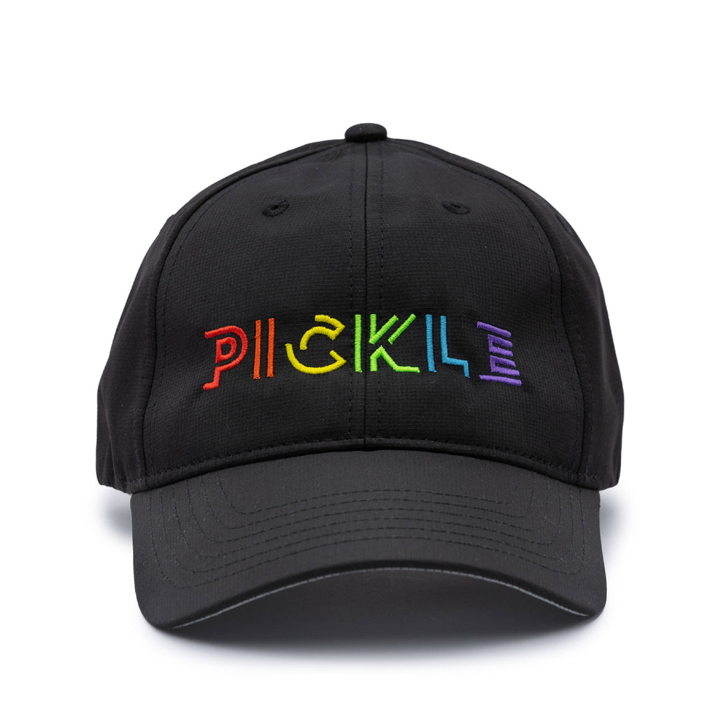 Prism Pickle Pickleball Hat Black Performance Fabric