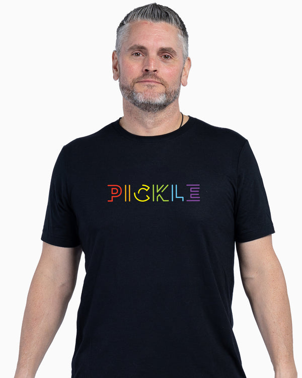 Prism Pickle Pickleball T-Shirt Black Tri-Blend Fabric