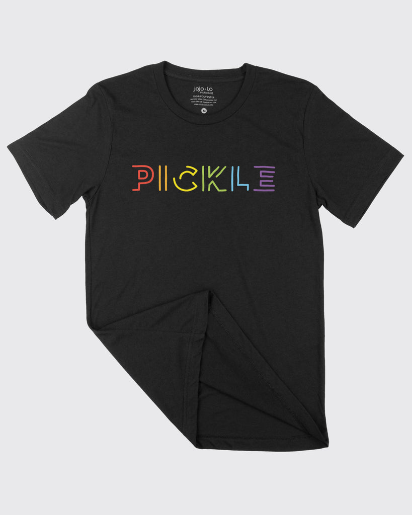 Prism Pickle Pickleball T-Shirt Black Tri-Blend Fabric