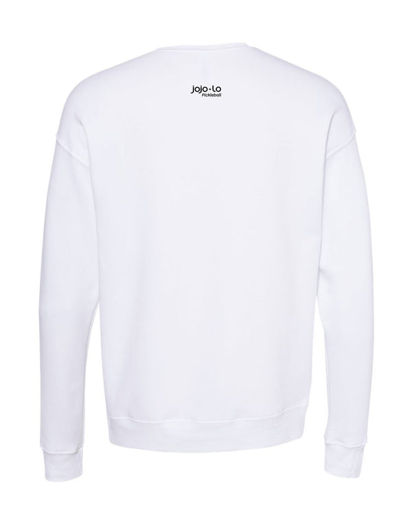 Silver Foil Pickle Pickleball Sweatshirt White Back