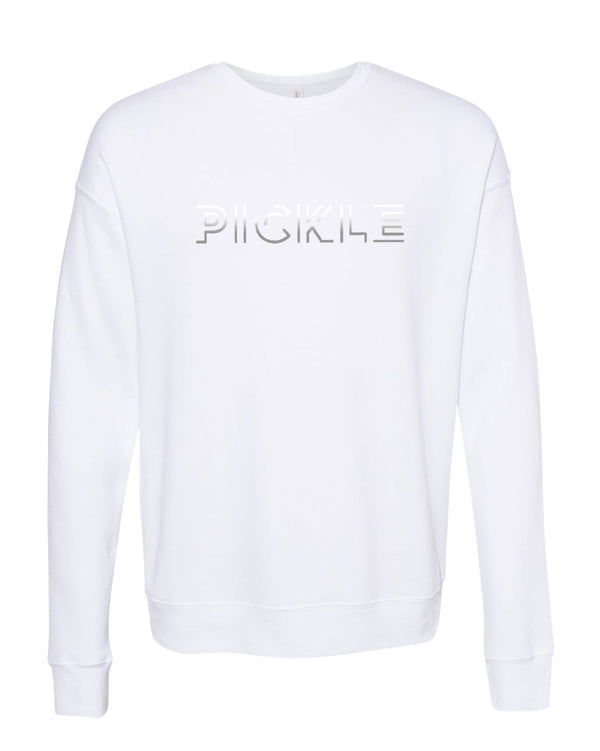 Silver Foil Pickle Pickleball Sweatshirt White