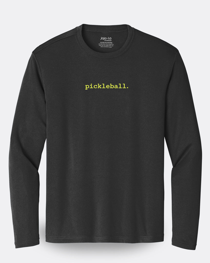 Statement Pickleball Long Sleeve T-Shirt Men's Black Performance Fabric