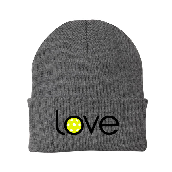 Love Pickleball Beanie Grey