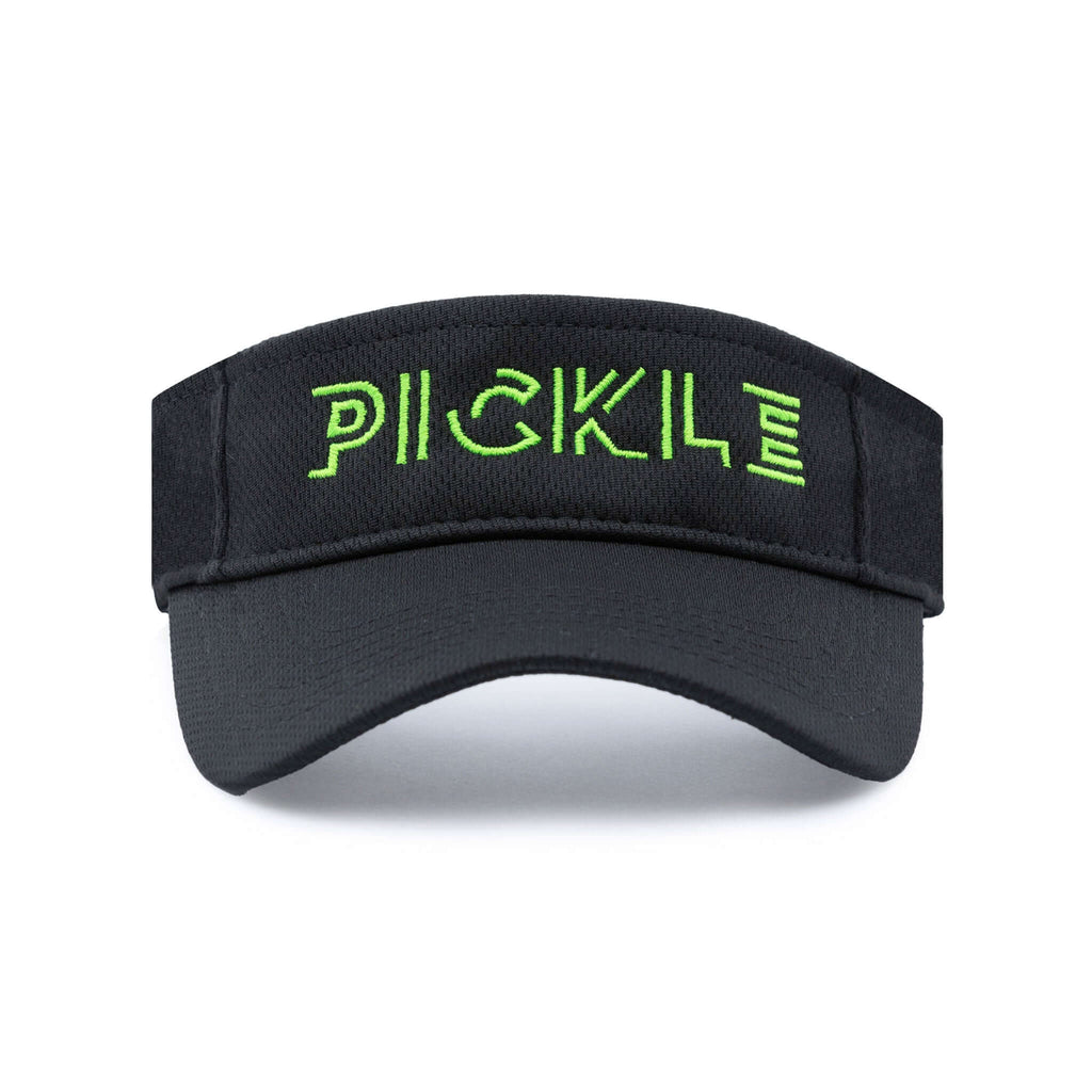 Green Pickle Pickleball Visor Black Performance Fabric