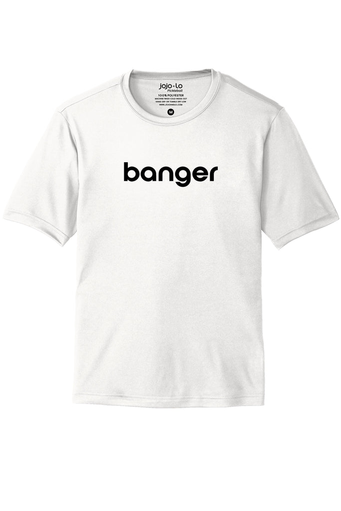 Banger Pickleball T-Shirt Men’s White Performance Fabric