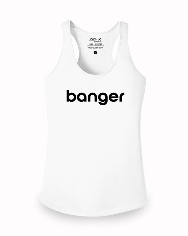 Banger Pickleball Tank Top Women's White Performance Fabric