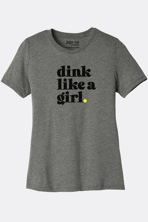 Dink Like A Girl Pickleball T-Shirt Womens Grey Triblend Fabric
