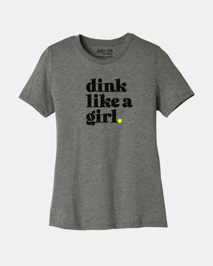 Dink Like A Girl Pickleball T-Shirt Womens Grey Triblend Fabric