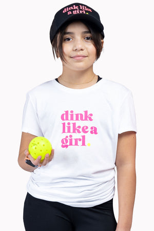 Dink Like A Girl Pickleball Trucker Hat White