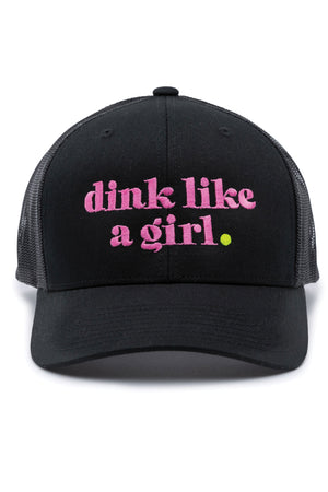 Dink Like A Girl Pickleball Trucker Hat White