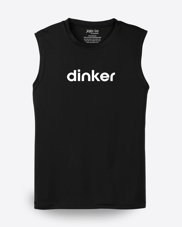 Dinker Pickleball Sleeveless T-Shirt Men’s Black Performance Fabric