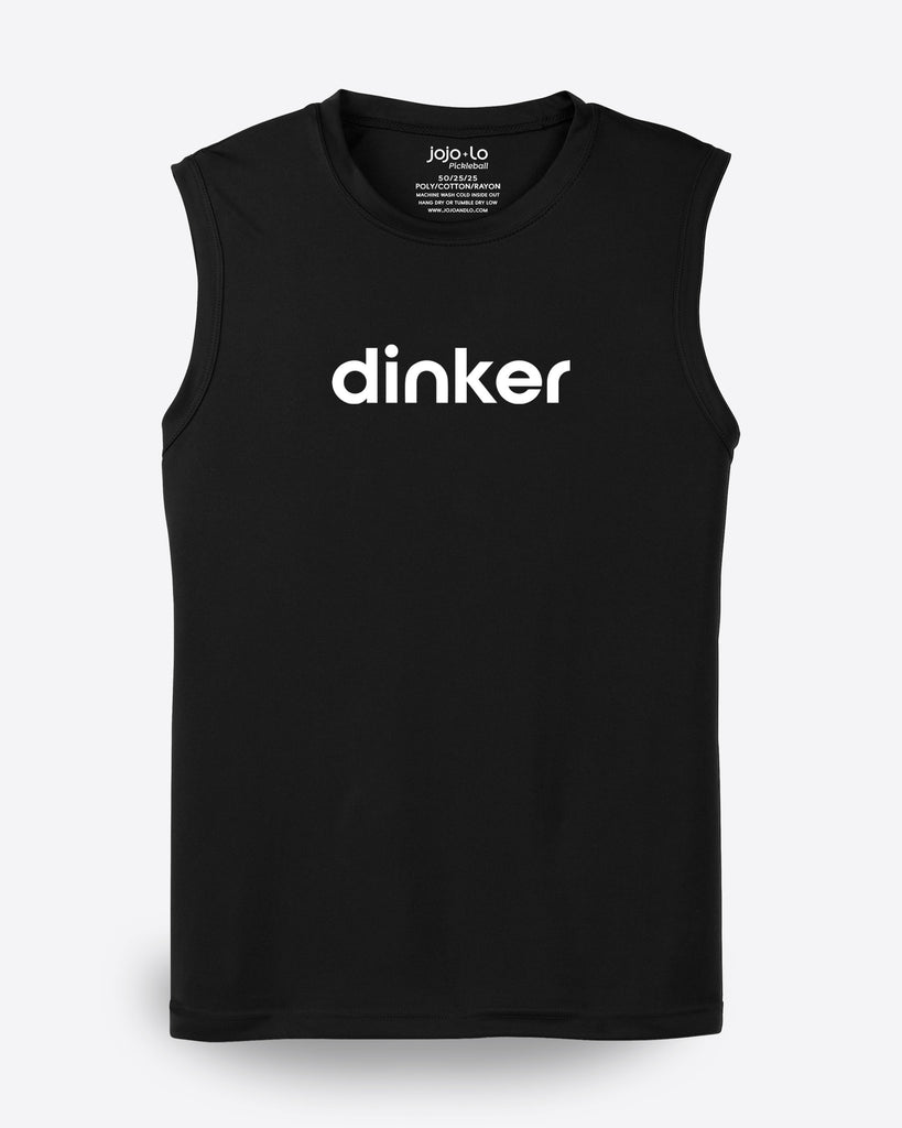 Dinker Pickleball Sleeveless T-Shirt Men’s Black Performance Fabric