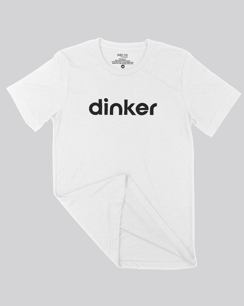 Dinker Pickleball T-Shirt White Tri-Blend Fabric