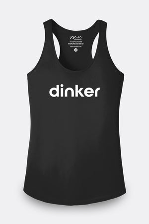 Dinker Pickleball Tank Top Women's Black Performance Fabric
