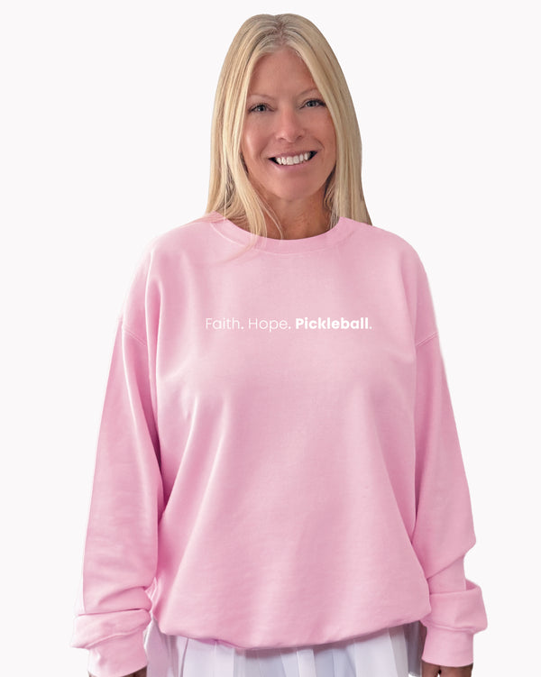 Faith Hope Pickleball Crew Neck Sweatshirt