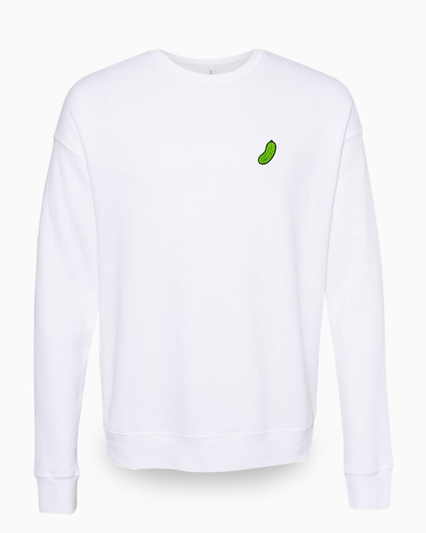 Gherkin Pickleball Crew Neck Sweatshirt White