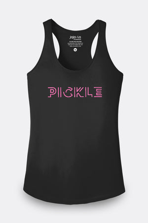 Glitter-Flake-Pickle-Pickleball-Tank-Top-Women_s-Black-Performance-Fabric
