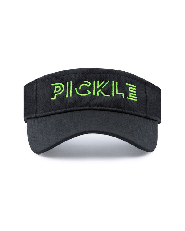 Green Pickle Pickleball Visor Black Performance Fabric