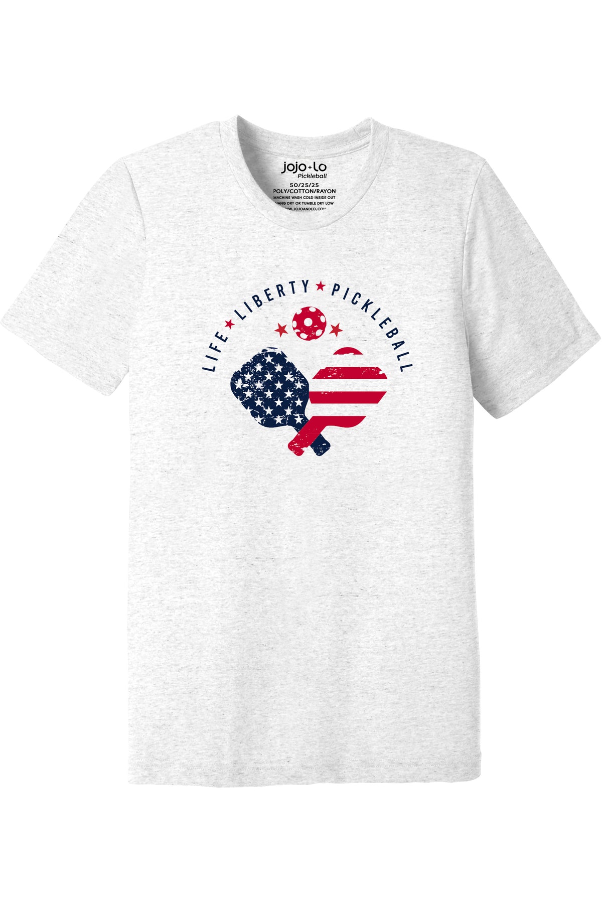 Life Liberty Pickleball Patriotic Red White and Blue Crew Tee USA ...