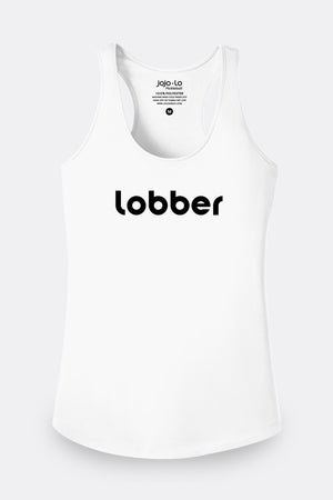 Lobber Pickleball Tank Top Women's White Performance Fabric