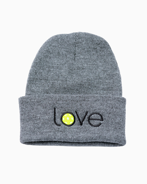 Love Pickleball Beanie Grey