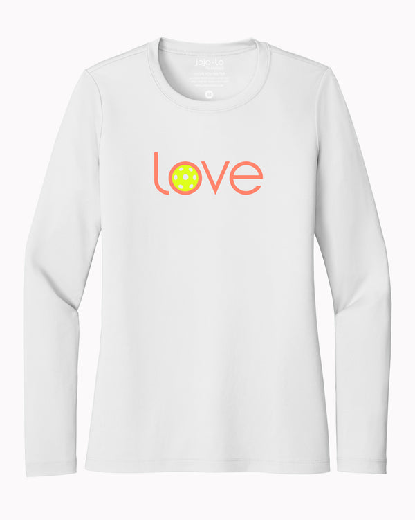 Love Pickleball Women's Sun Protection Shirt Coral UPF 50 Fabric