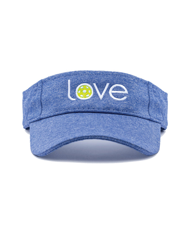 Love Pickleball Visor Royal Heather Jersey Fabric