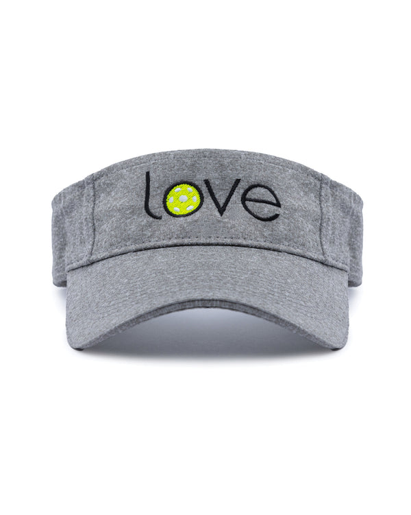 Love Pickleball Visor Vintage Heather Jersey Fabric