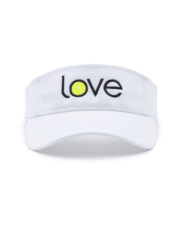 Love Pickleball Visor White Performance Fabric