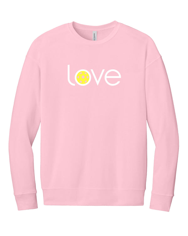 Love Pickleball Drop Shoulder Sweatshirt Pink