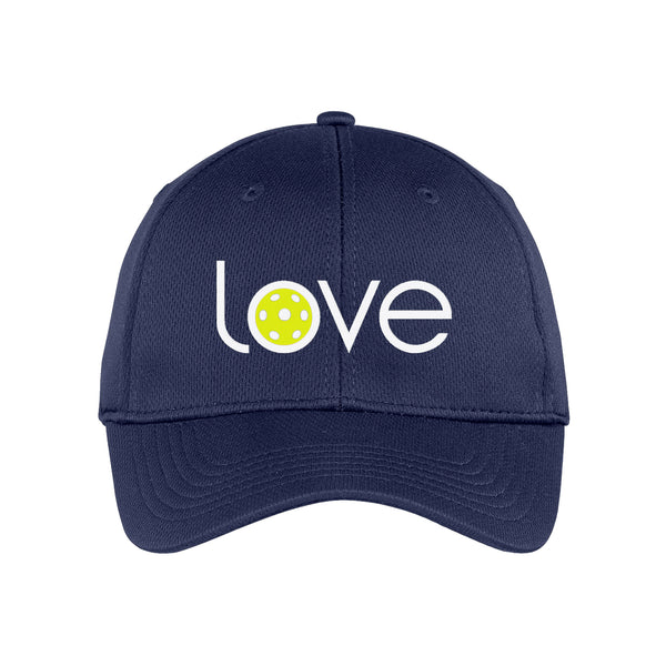 Love Pickleball Hat White Performance Fabric