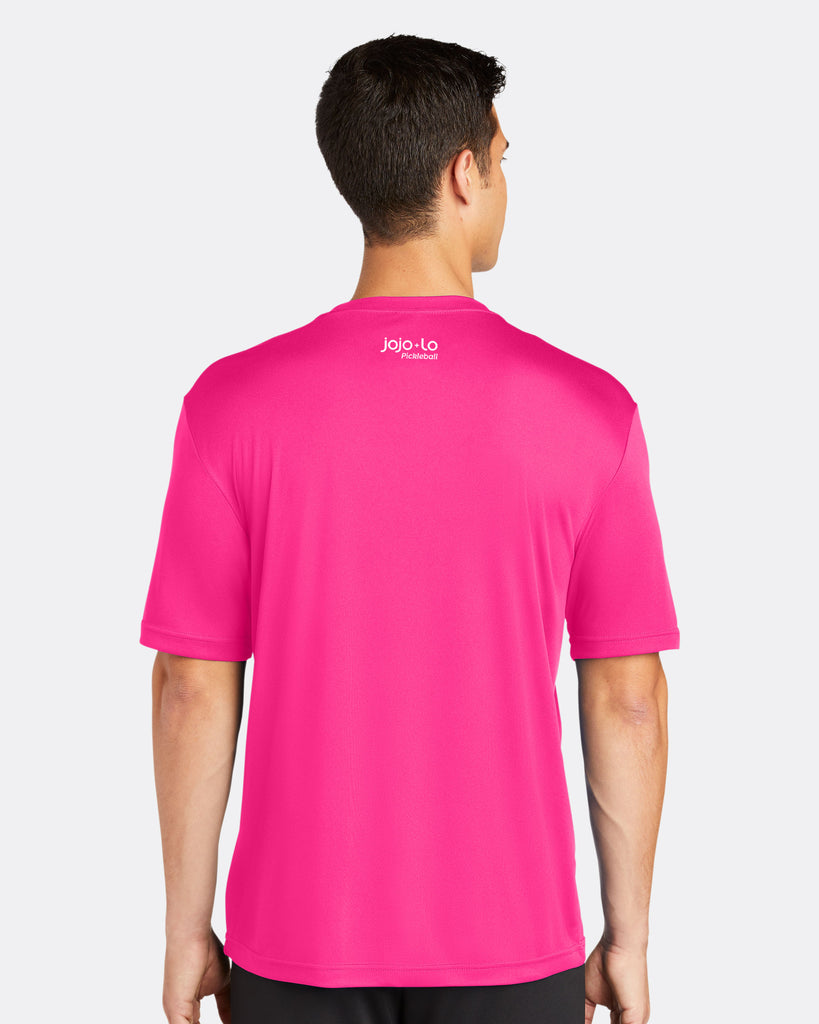 Pickle Pickleball T-Shirt Men's Neon Pink Performance Fabric