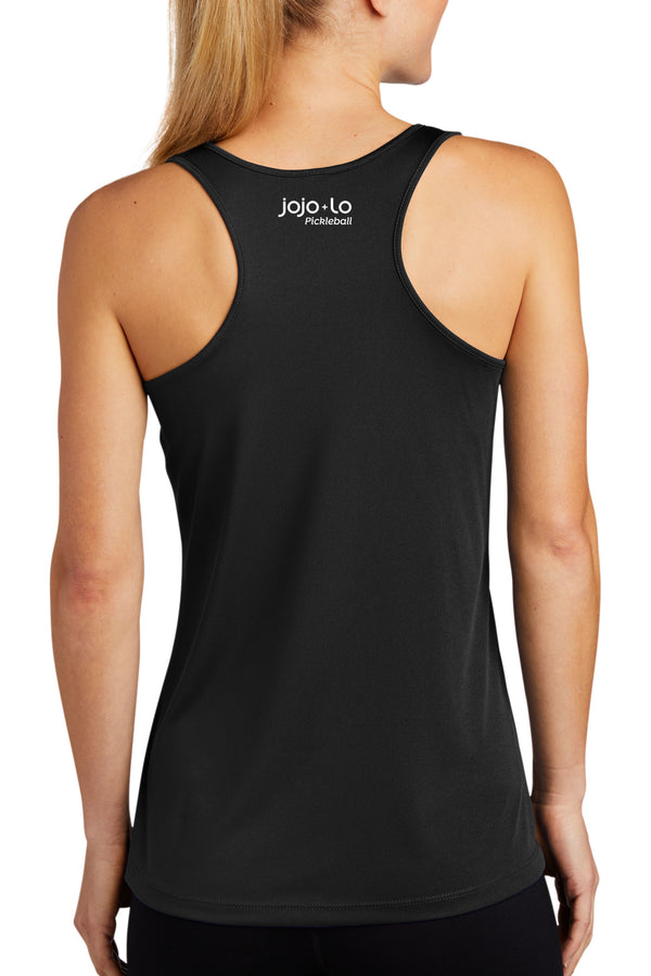 Love Pickleball Tank Top Women's Black Performance Fabric