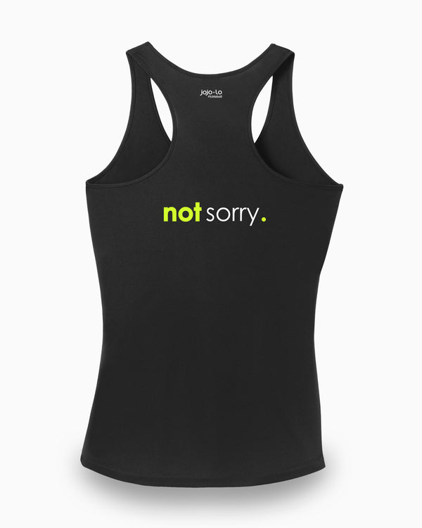 Sorry Not Sorry Pickleball Tank Top Women’s Black Performance Fabric