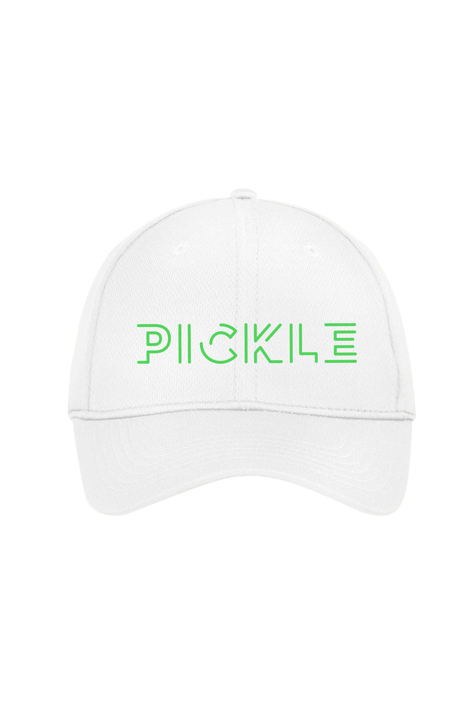 Pickle Pickleball Hat White Performance Fabric