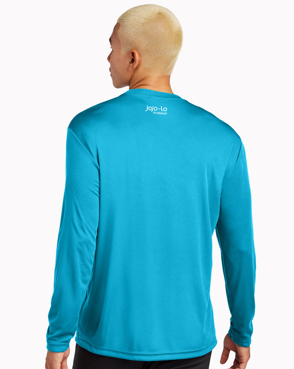 Pickle Pickleball Long Sleeve T-Shirt Men's Atomic Blue Performance Fabric