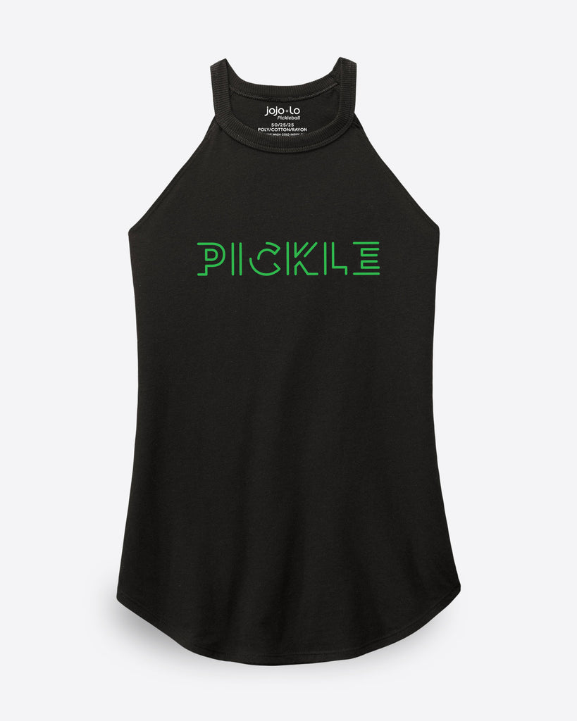 Pickle Pickleball Tank Top Women’s Black Tri-Blend Fabric