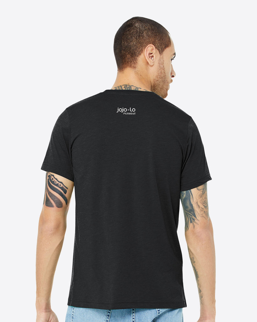 Dinker Pickleball T-Shirt Black Tri-Blend Fabric