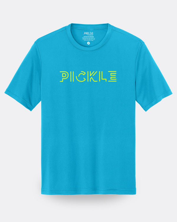 Pickle Pickleball T-Shirt Men's Atomic Blue Performance Fabric