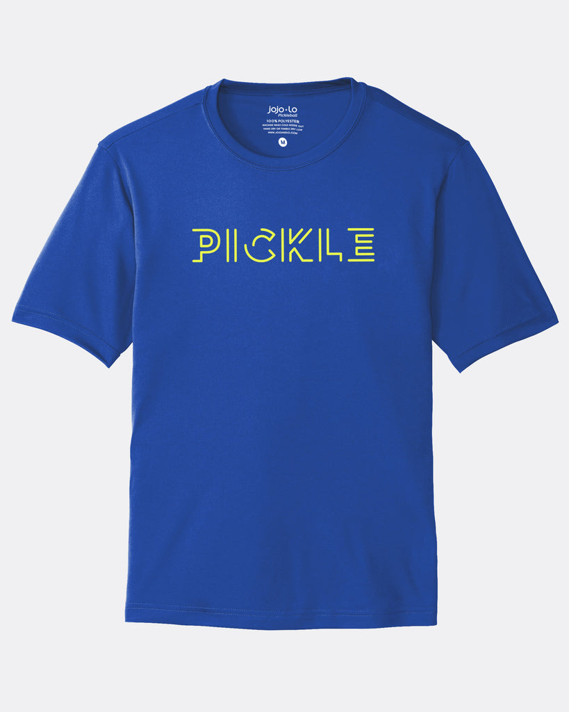 Pickle Pickleball T-Shirt Men's Royal Blue Performance Fabric